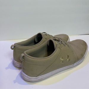 Men’s Under Armour, Tan loafers. Size 13.